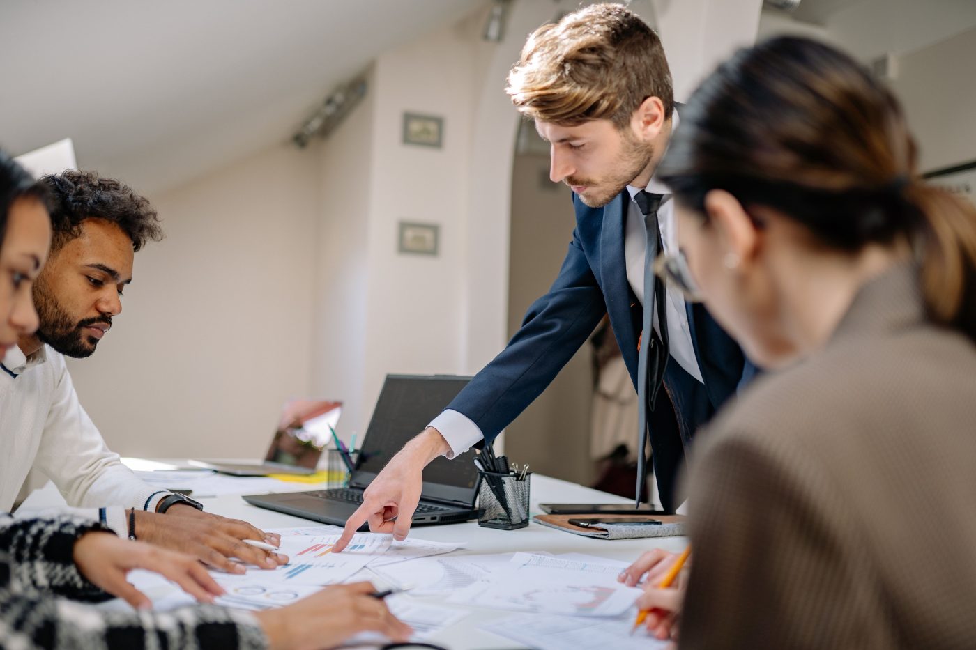 Business team working together